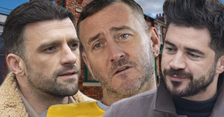 Coronation Street's Damon, Harvey, Adam, the background of the Rovers
