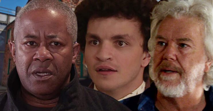 Coronation Street's Ed, Simon, Stu, the background of the Rovers
