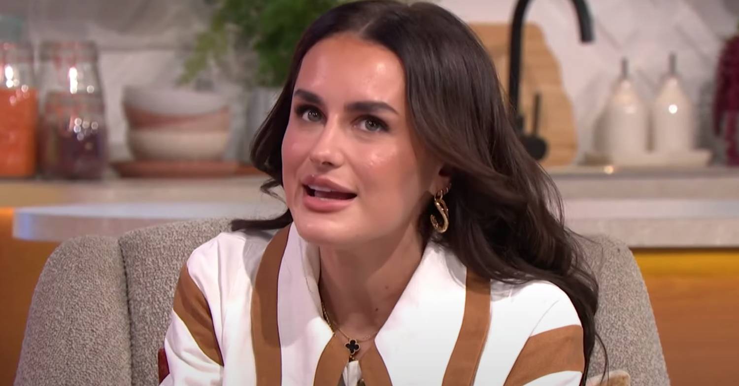 Amber Davies looks upwards