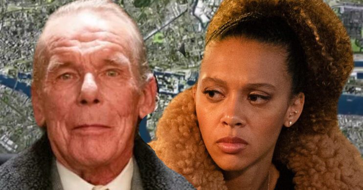 EastEnders' Eddie, Gina, the background of the Thames
