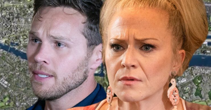 EastEnders' Keanu, Linda, the background of the Thames