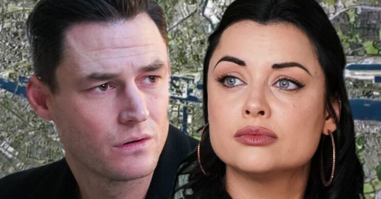 EastEnders' Zack, Whitney, the background of the Thames