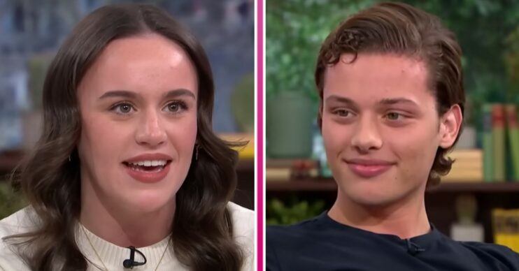 Ellie Leach and Bobby Brazier both smile