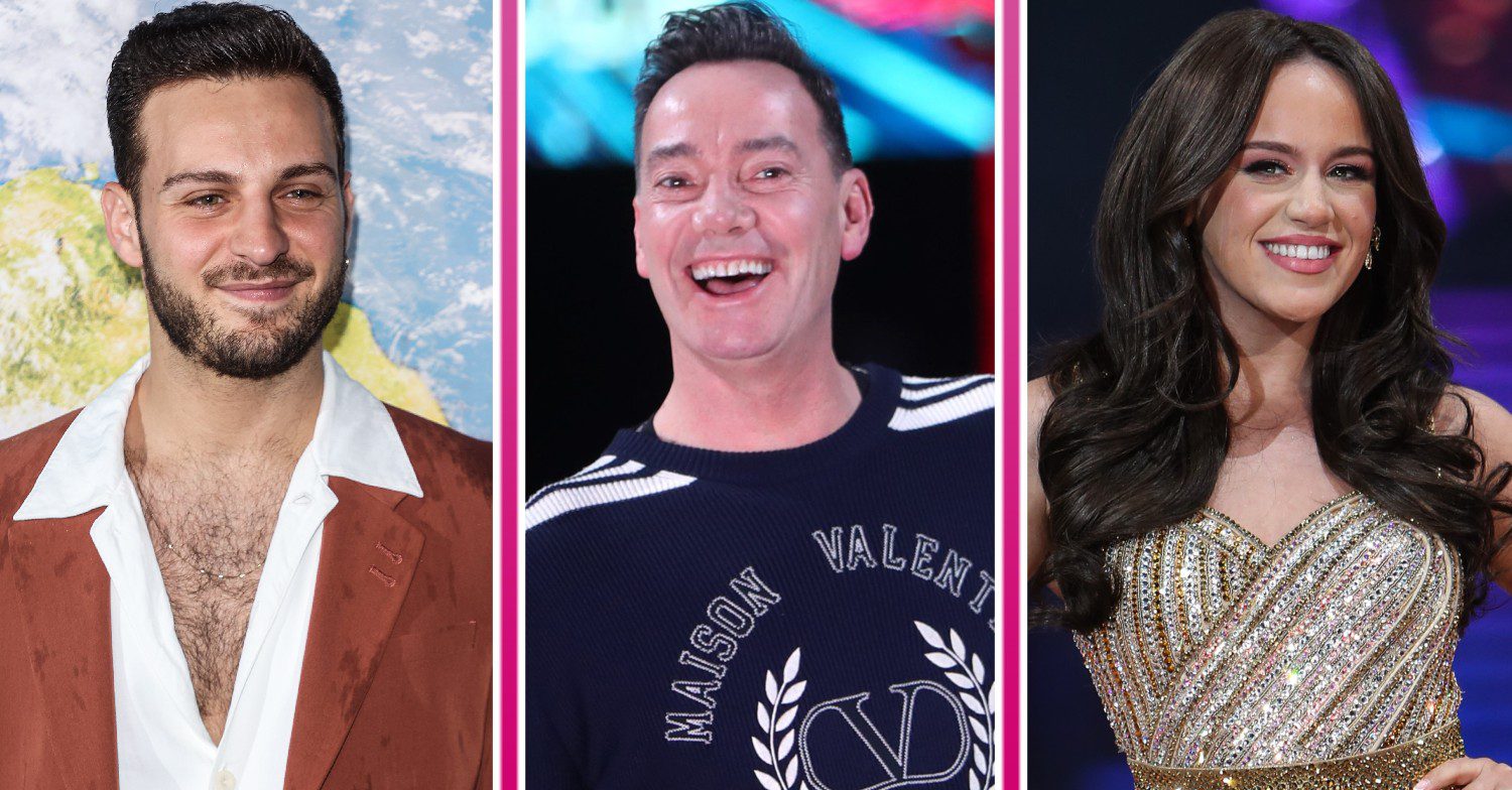 Vito Coppola, Craig Revel Horwood and Ellie Leach smiling
