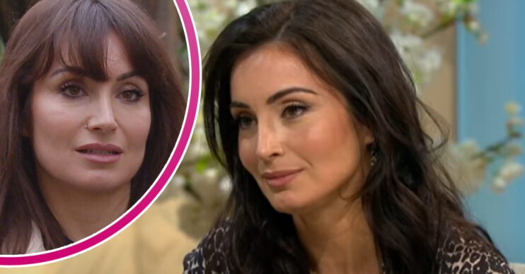 Emmerdale's Roxy Shahidi, and in a bubble is Leyla Harding