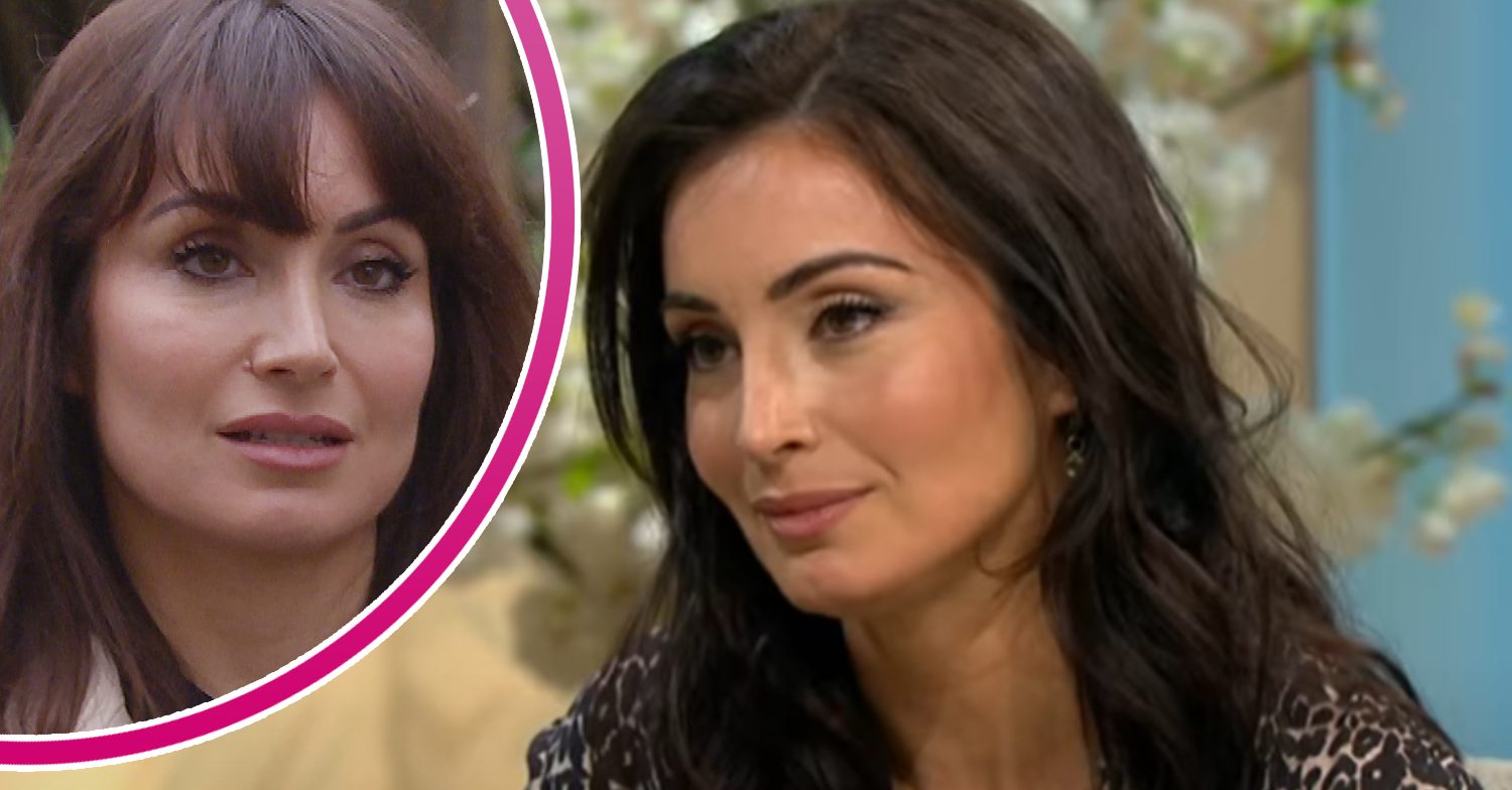 Emmerdale's Roxy Shahidi, and in a bubble is Leyla Harding