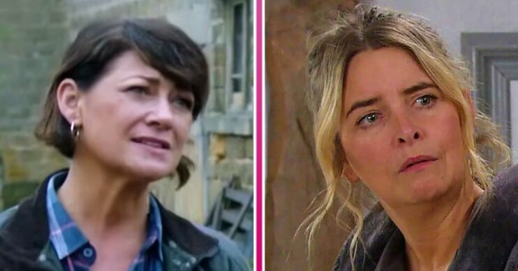 Emmerdale: split image of Moira and Charity