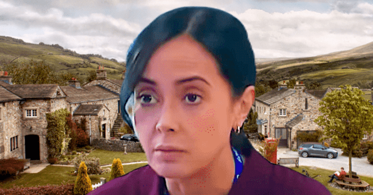 Emmerdale: Chas's doctor, Dr Grant as played by Rebecca Grant on the show background