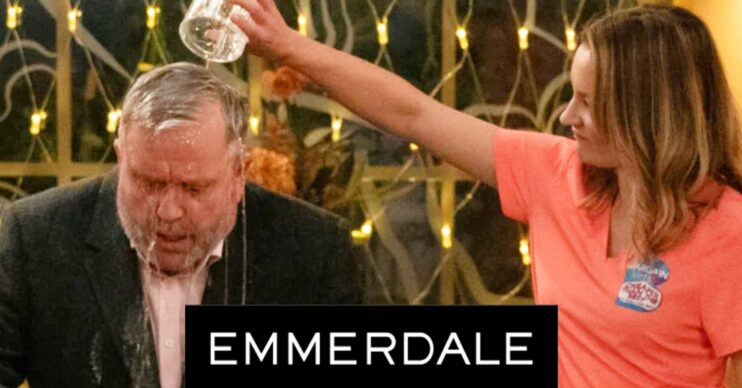 Emmerdale spoilers tonight comp image: Ella pours a drink over Jules