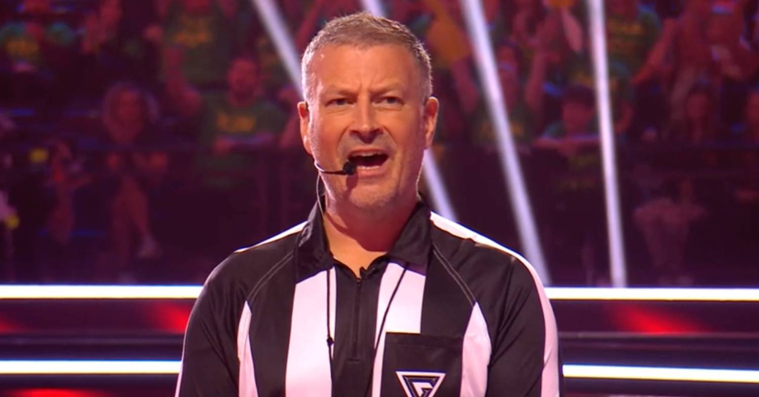 Gladiators referee Mark Clattenburg shouts