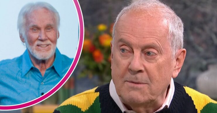 Kenny Rogers smiling and Gyles Brandreth on This Morning today