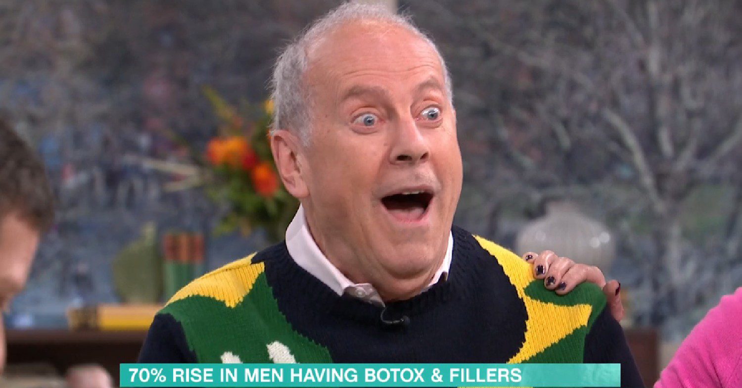 Gyles Brandreth with widening eyes on This Morning today