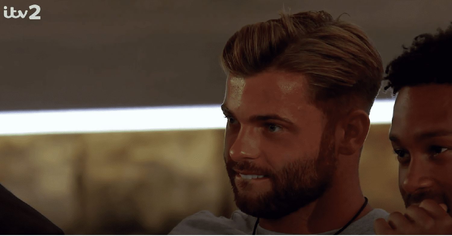 Jake biting his lip on Love Island 2021