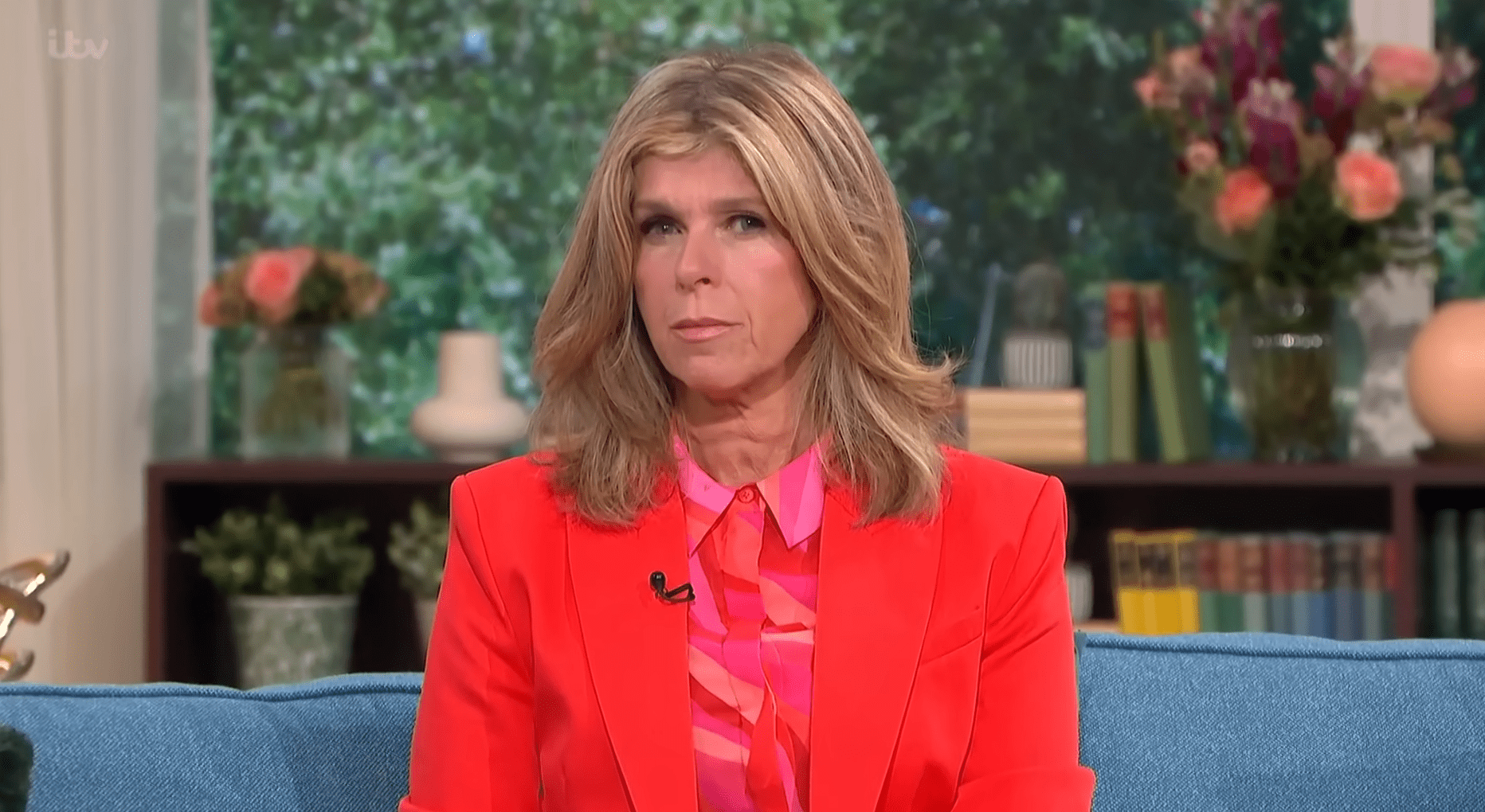 Kate Garraway looking sombre on This Morning