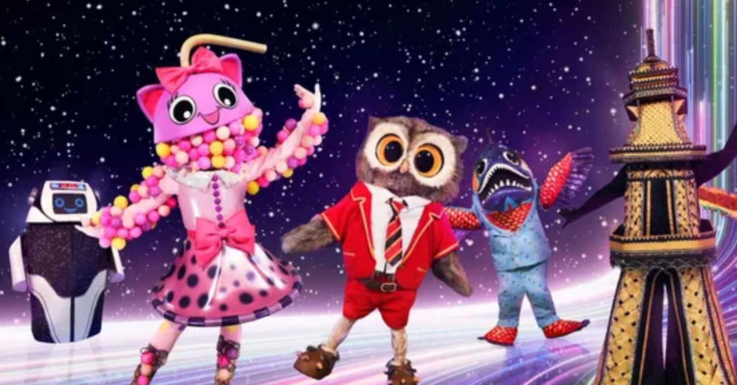 Air Fryer, Bubble Tea, Owl, Piranha, and Eiffel Tower from The Masked Singer UK