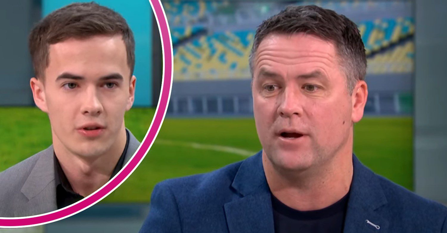 Michael Owen and his son on GMB today