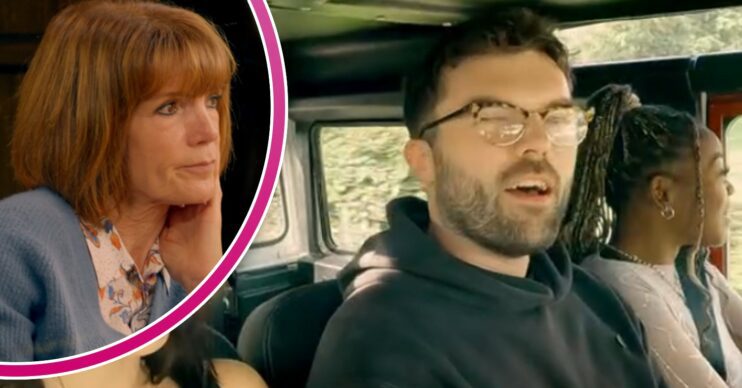 Diane and Ross winking on The Traitors