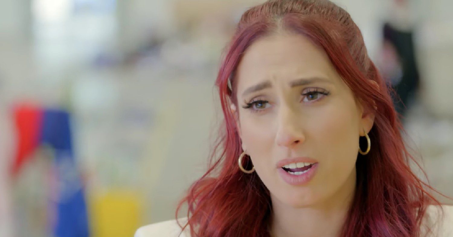 Stacey Solomon looking serious