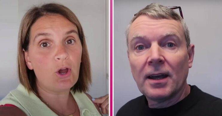 Sue Radford and Noel Radford both look shocked