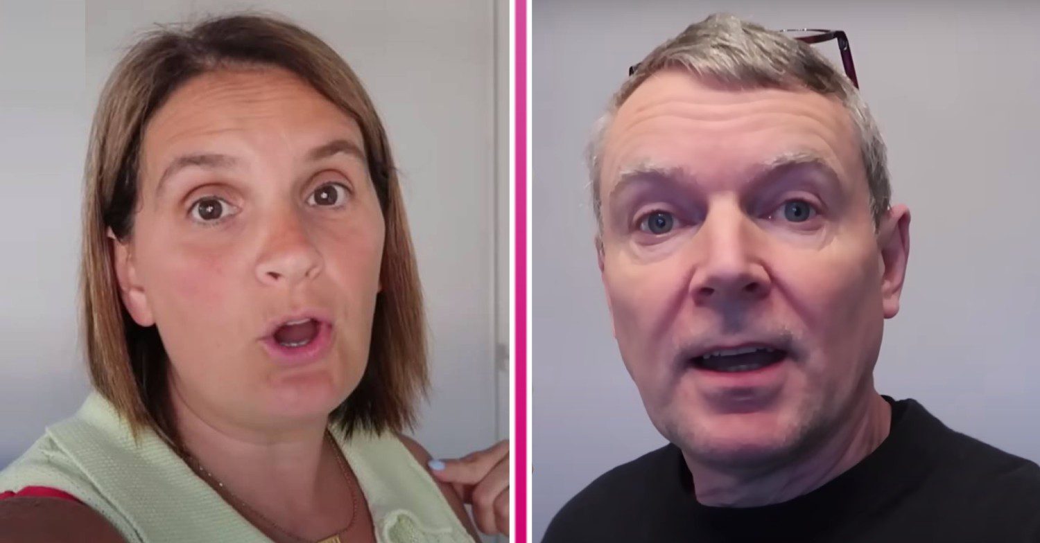 Sue Radford and Noel Radford both look shocked