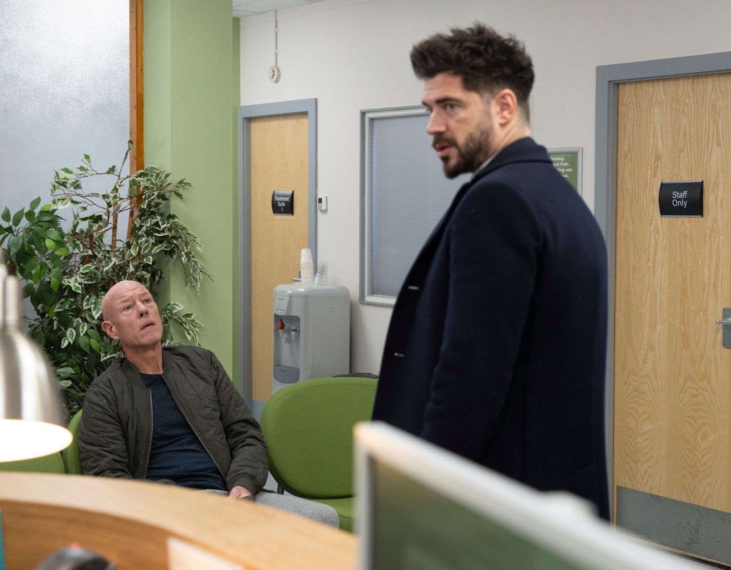 John Perry waits for Adam Barlow in the hospital in Corrie