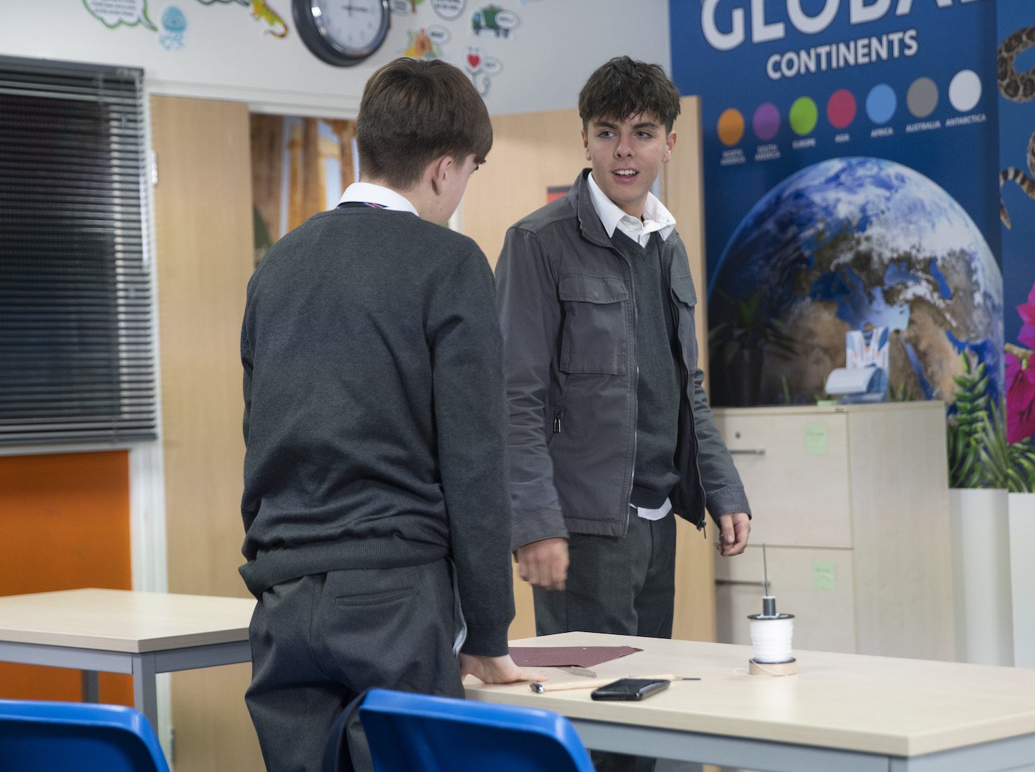 Mason in Coronation Street laughs as he destroys Liam's Marionette