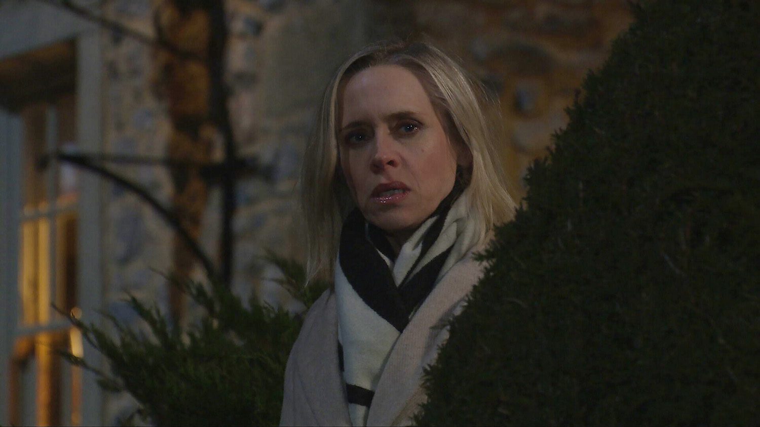Caleb Miligan [WILL ASH] and Tracy Robinson [AMY WALSH] exchange a few words on Main Street and having witnessed the interaction, Ruby [BETH CORDINGLY] is vengeful but keeps her mischievous plans close to her chest.
