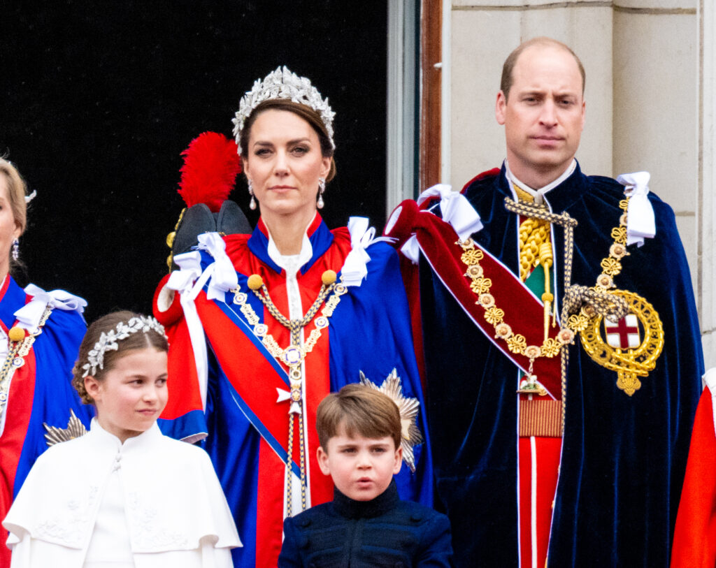 Prince William, Kate Middleton, Princess Charlotte and Prince Louis on the Buckingham Palace balcony