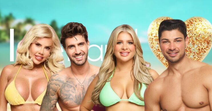 Love Island logo with All Stars contestants