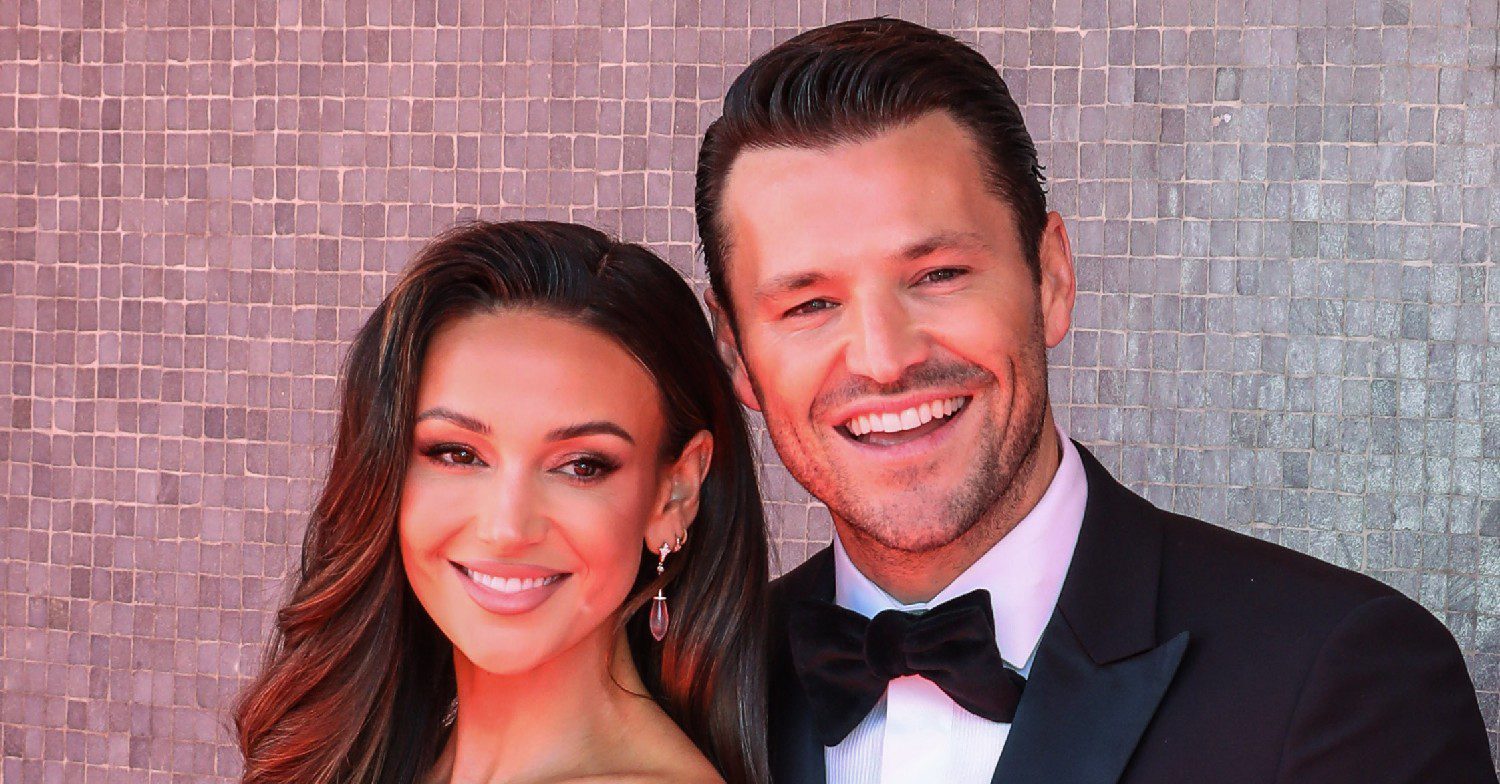 Michelle Keegan and Mark Wright posing