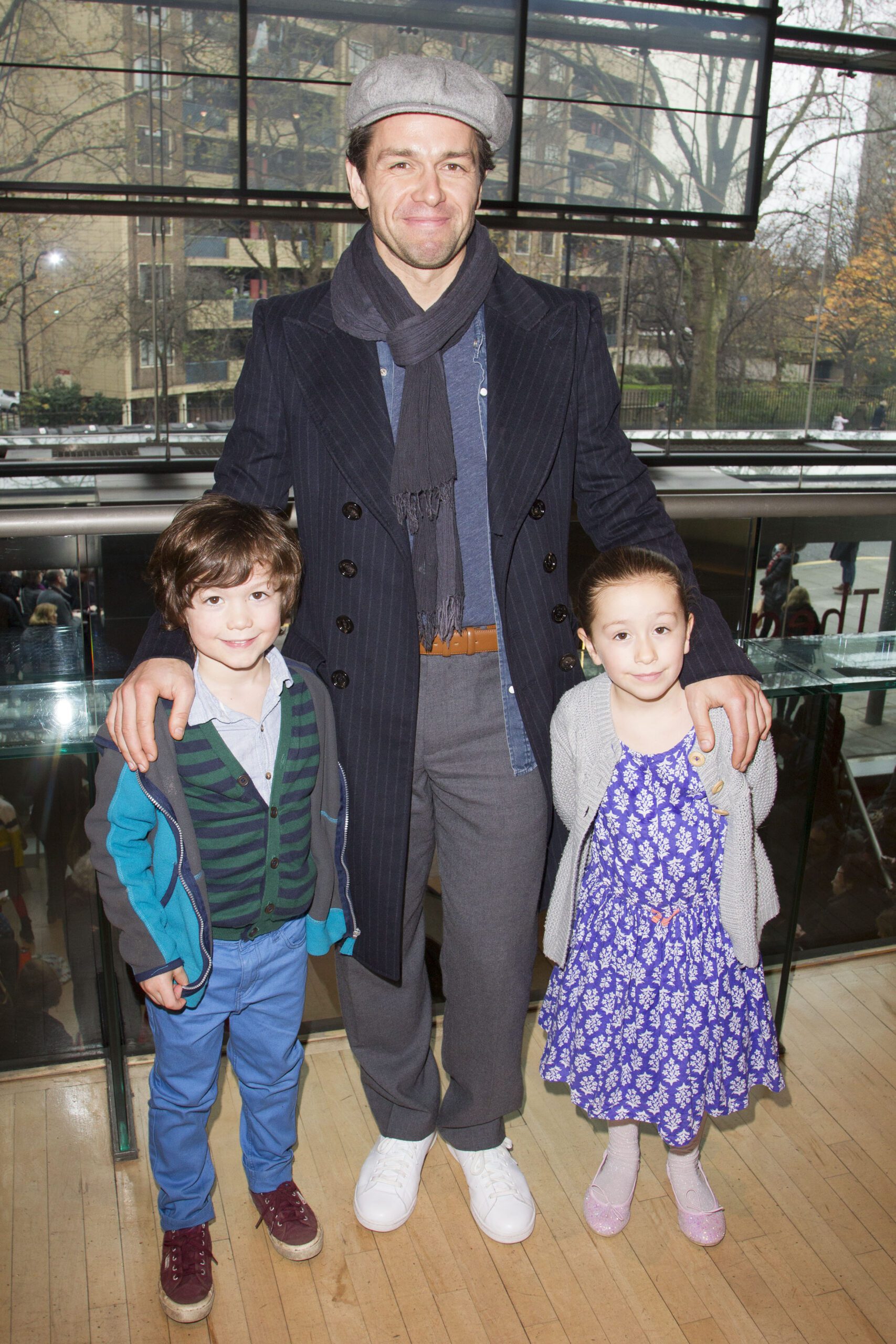 Julian Ovenden with children Johnny Beau Ovenden and Audrey Ovenden at 'Sleeping Beauty' musical gala in 2015