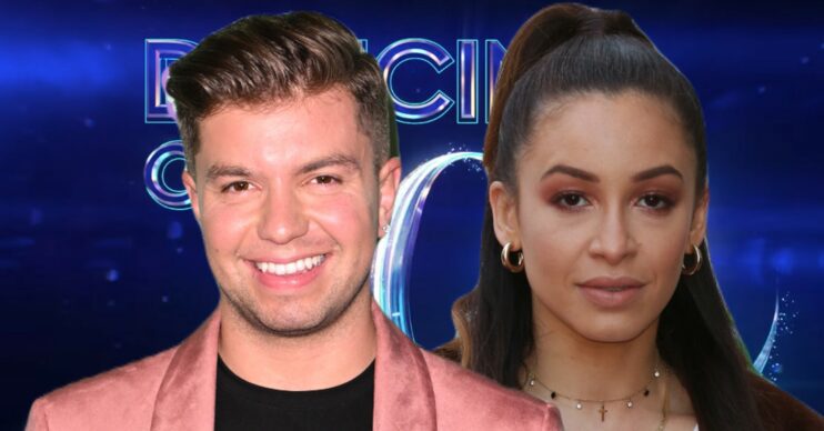Sonny Jay and girlfriend Danielle with Dancing On Ice Logo