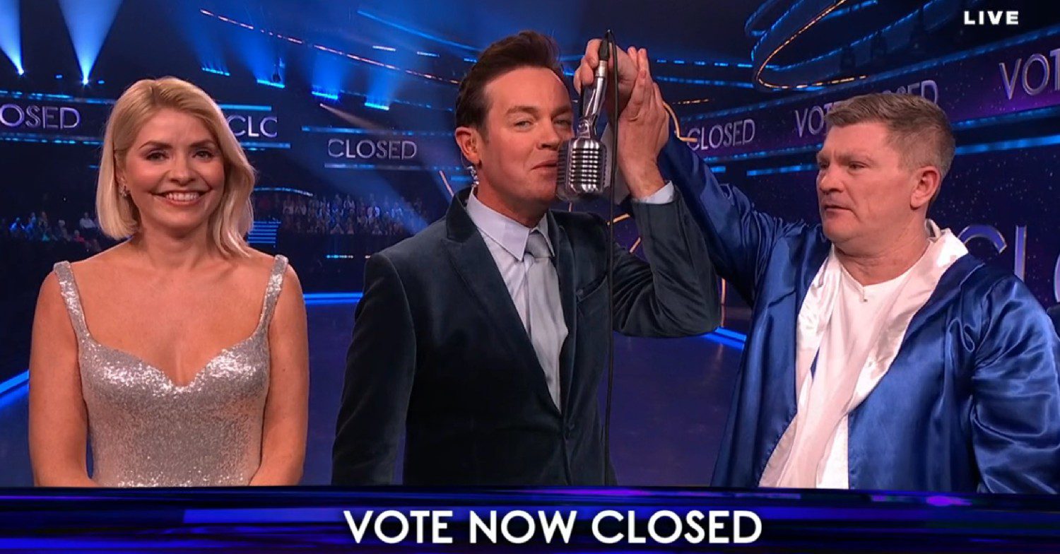 Holly Willoughby, Stephen Mulhern, and Ricky Hatton on Dancing On Ice