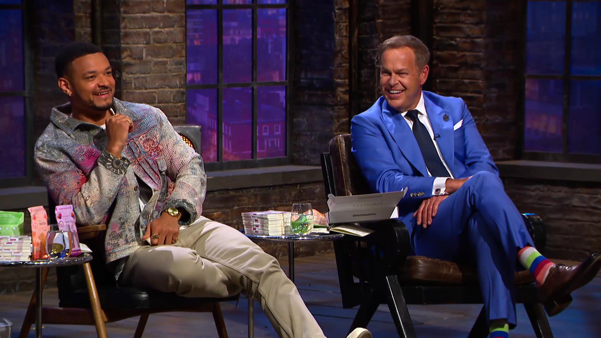 Peter Jones and Steven Bartlett laughing in Dragons' Den