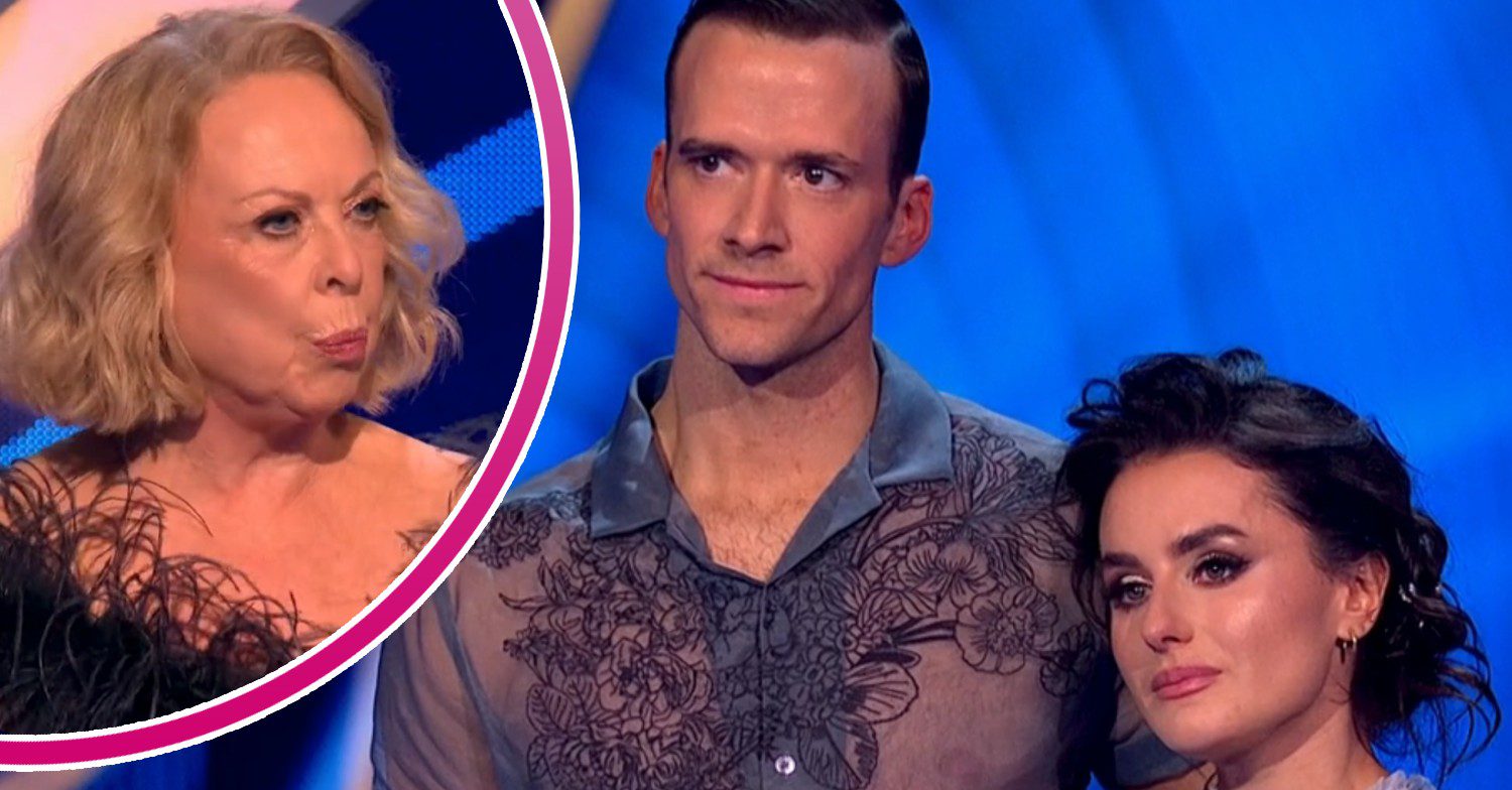 Jayne Torvill offering critique to a tearful Amber Davis