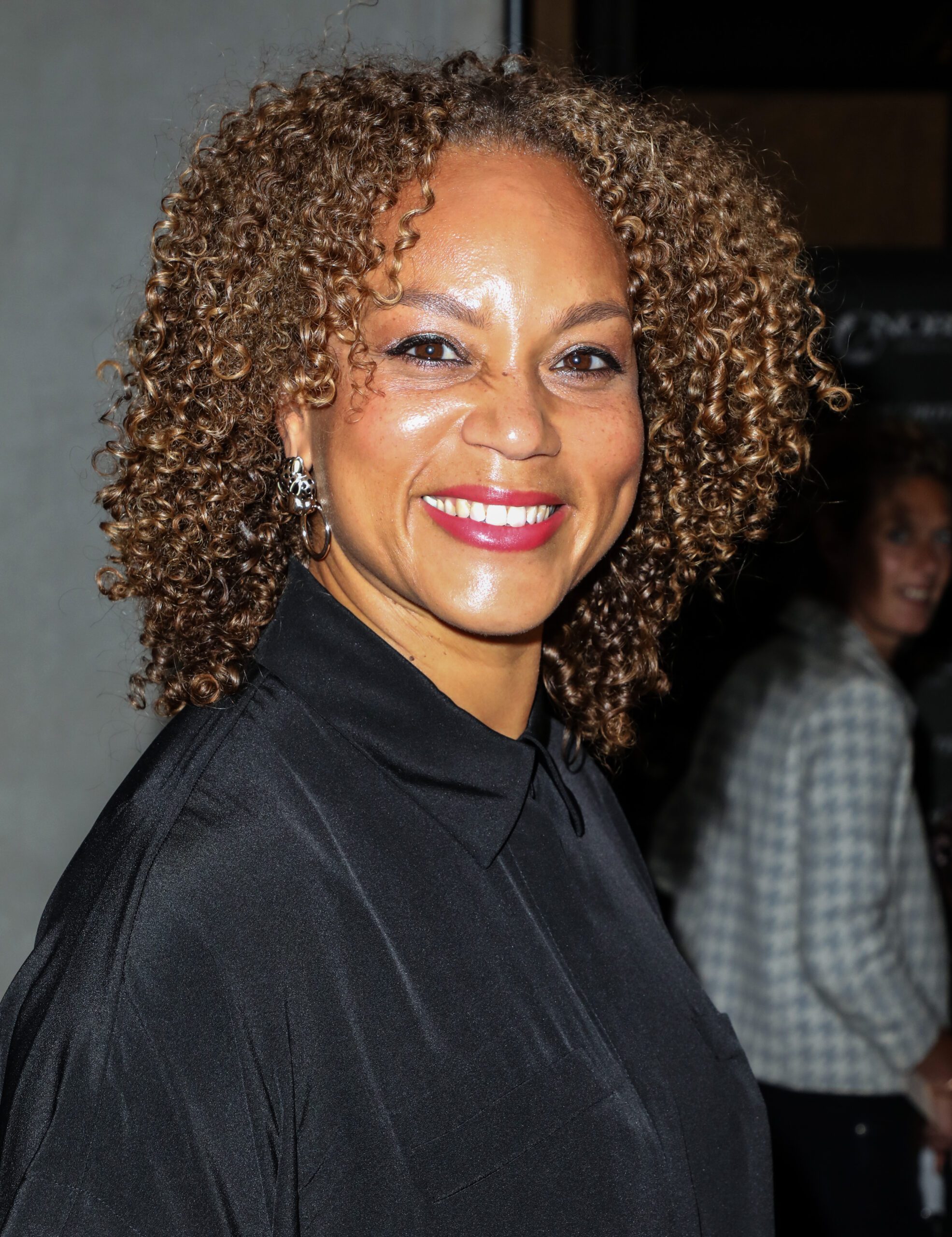 Angela Griffin in a black blouse at the ITV Summer Party 2019