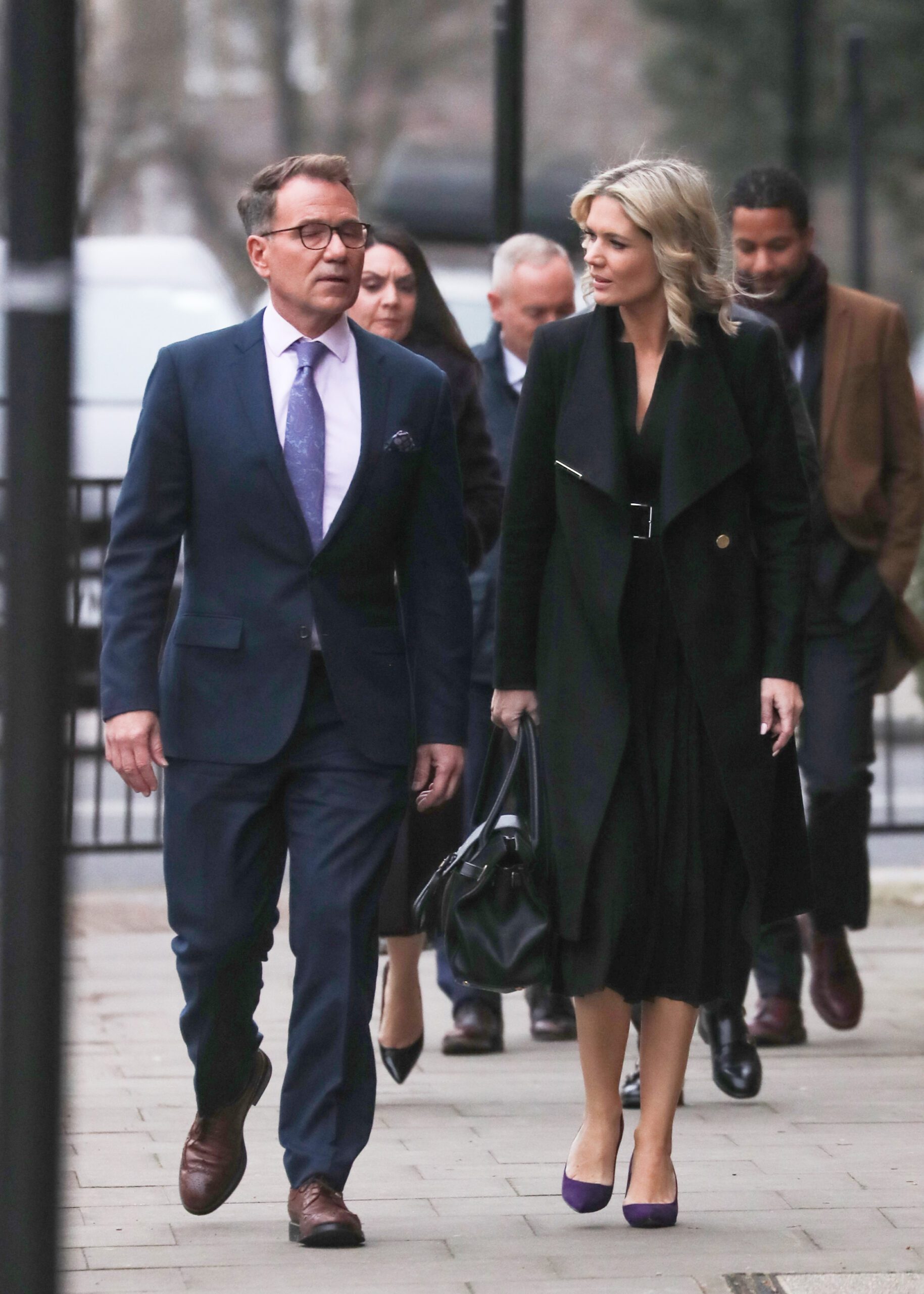 Richard Arnold and Charlotte Hawkins at Derek Draper's funeral