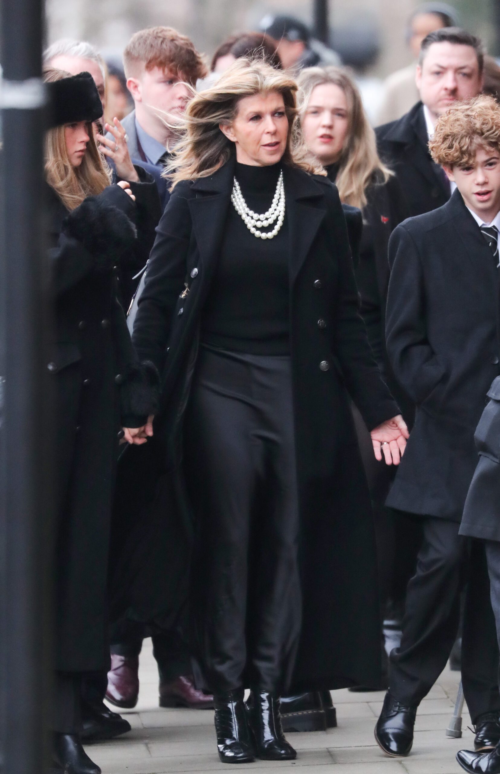 Kate Garraway arriving at funeral of Derek Draper