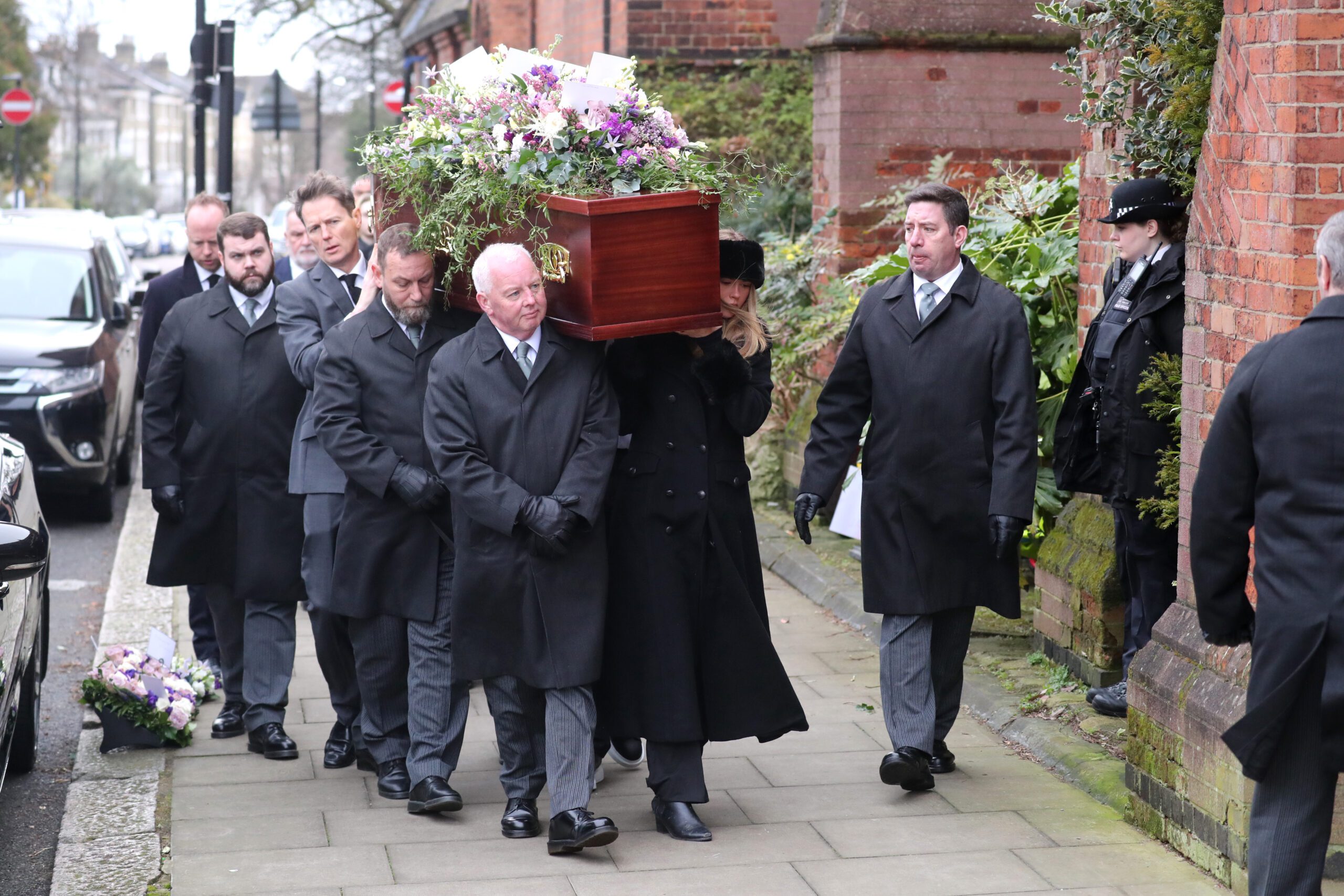 Derek Draper's coffin
