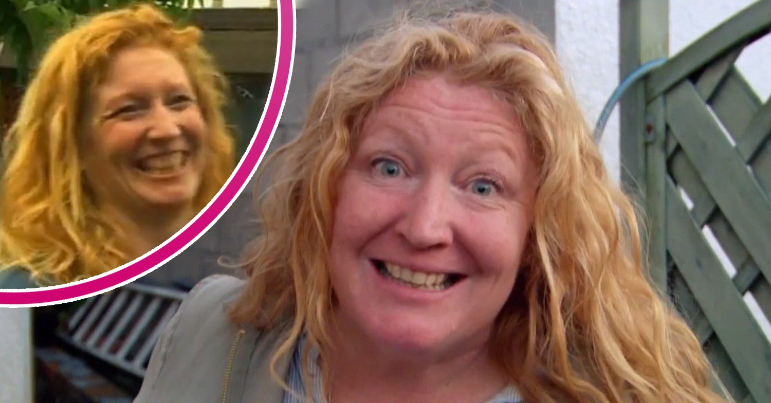 Charlie Dimmock on Garden Rescue with older picture in bubble