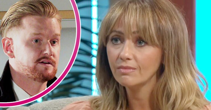Coronation Street's Samia, and in a bubble is Gary Windass