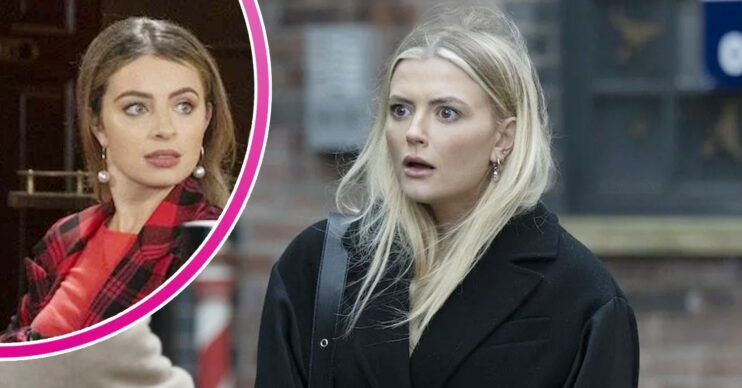 Bethany looks shocked on Coronation Street; inset, Daisy looks worried (Credit: ITV/Composite: ED!)