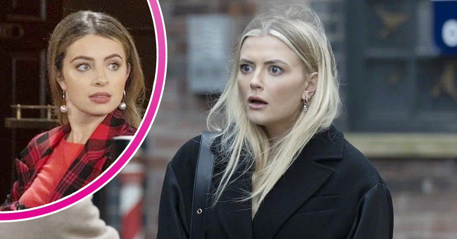 Bethany looks shocked on Coronation Street; inset, Daisy looks worried (Credit: ITV/Composite: ED!)