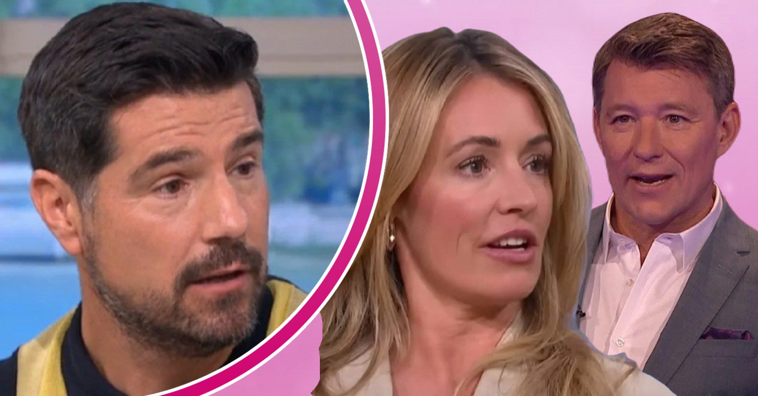 Cat Deeley and Ben Shephard with Craig Doyle on pink background