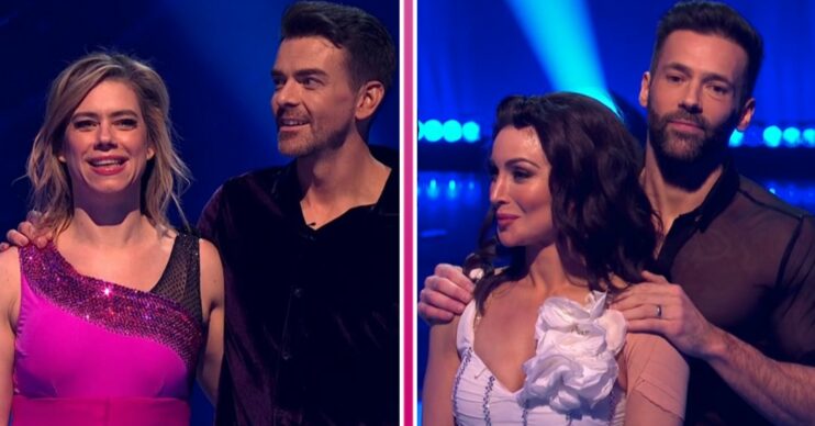 Lou Sanders and Roxy Shahidi being eliminated from Dancing On Ice