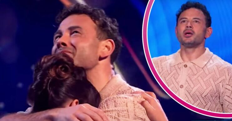 Dancing On Ice 2024 star Ryan Thomas looks emotional as he embraces Amani Fancy