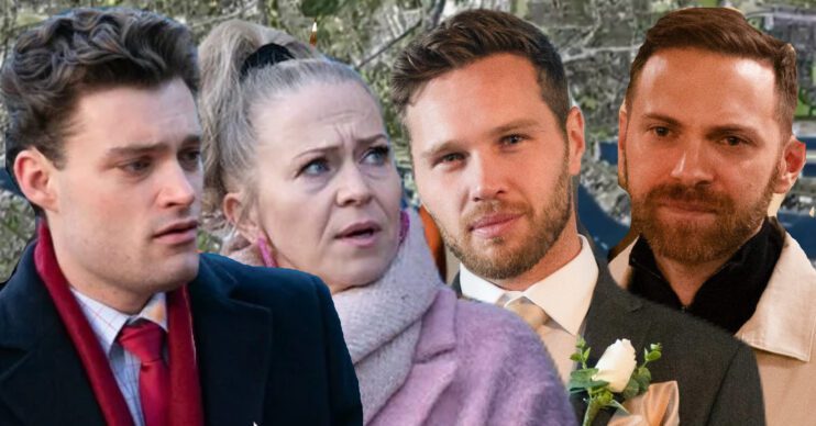 EastEnders' Johnny, Linda, Keanu, Dean, the background of the Thames