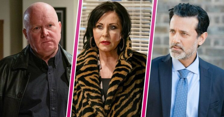 Composite image of Kat, Nish and Phil on EastEnders (Credit: BBC/Composite: ED)