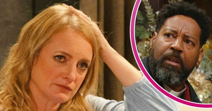 Emmerdale comp image of Nicola King and Charles Anderson (Credit: ITV/Comp ED!)
