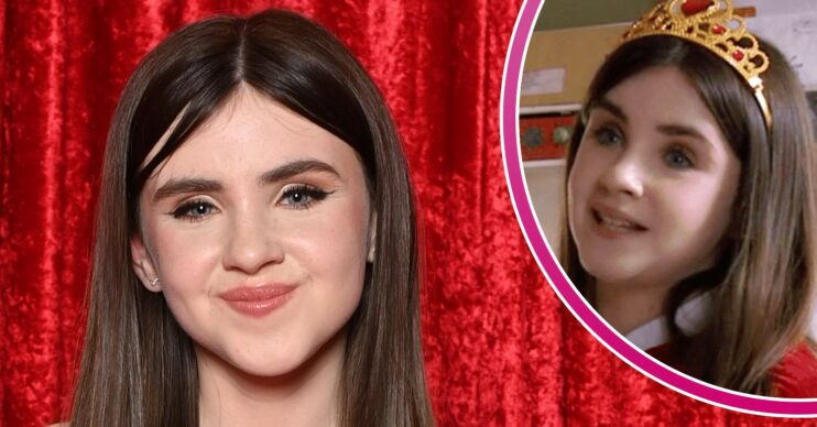 Emmerdale comp image of Amelia Flanagan and April Windsor (Credit: David Fisher/Shutterstock/ITV/Comp ED!)
